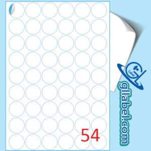 ป้ายฉลากสติ๊กเกอร์ขาวด้านวงกลมขนาด 30 มม.