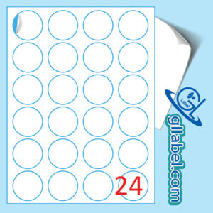 ป้ายฉลากสติ๊กเกอร์ขาวด้านวงกลมขนาด 45 มม.
