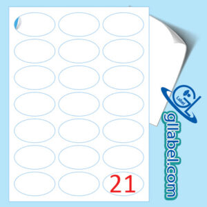 ป้ายฉลากสติ๊กเกอร์ขาวด้านวงรีขนาด 35x60 มม.