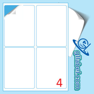 ป้ายฉลากสติ๊กเกอร์ขาวด้านสี่เหลี่ยมมุมมนขนาด 140x93 มม.