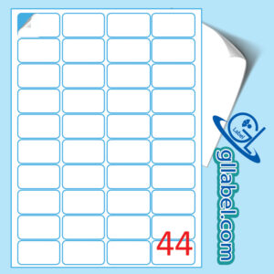 ป้ายฉลากสติ๊กเกอร์ขาวด้านสี่เหลี่ยมมุมมนขนาด 26x45 มม.