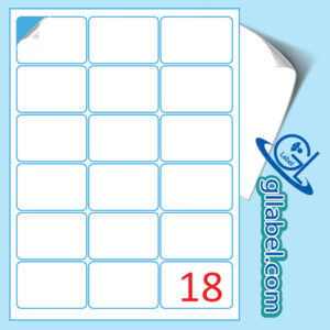 ป้ายฉลากสติ๊กเกอร์ขาวด้านสี่เหลี่ยมมุมมนขนาด 45x62 มม.