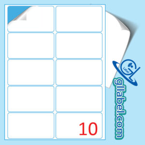 ป้ายฉลากสติ๊กเกอร์ขาวด้านสี่เหลี่ยมมุมมนขนาด 55x93 มม.