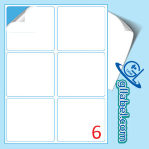 ป้ายฉลากสติ๊กเกอร์ขาวด้านสี่เหลี่ยมมุมมนขนาด 93x93 มม.