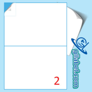 ป้ายฉลากสติ๊กเกอร์ขาวด้านสี่เหลี่ยมมุมตรงขนาด 148x210 มม.