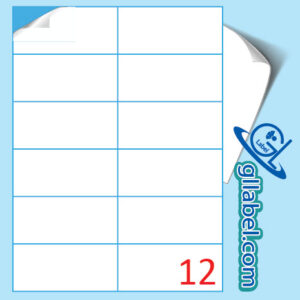 ป้ายฉลากสติ๊กเกอร์ขาวด้านสี่เหลี่ยมมุมตรงขนาด 49x105 มม.