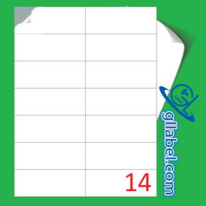 ป้ายฉลากสติ๊กเกอร์ขาวมันสี่เหลี่ยมมุมตรงขนาด 42x105 มม.