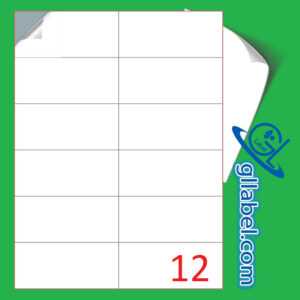 ป้ายฉลากสติ๊กเกอร์ขาวมันสี่เหลี่ยมมุมตรงขนาด 49x105 มม.