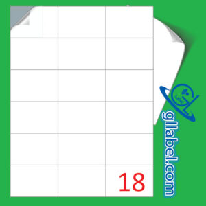 ป้ายฉลากสติ๊กเกอร์ขาวมันสี่เหลี่ยมมุมตรงขนาด 49x70 มม.