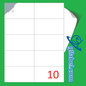 ป้ายฉลากสติ๊กเกอร์ขาวมันสี่เหลี่ยมมุมตรงขนาด 59x105 มม.