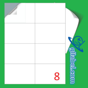 ป้ายฉลากสติ๊กเกอร์ขาวมันสี่เหลี่ยมมุมตรงขนาด 74x105 มม.