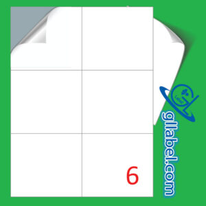 ป้ายฉลากสติ๊กเกอร์ขาวมันสี่เหลี่ยมมุมตรงขนาด 99x105 มม.