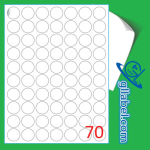 ป้ายฉลากสติ๊กเกอร์ขาวมันวงกลมขนาด 25 มม.