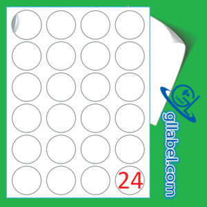 ป้ายฉลากสติ๊กเกอร์ขาวมันวงกลมขนาด 45 มม.