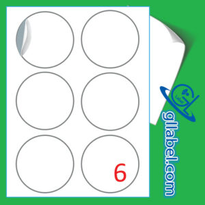 ป้ายฉลากสติ๊กเกอร์ขาวมันวงกลมขนาด 75 มม.
