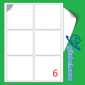 ป้ายฉลากสติ๊กเกอร์ขาวมันสี่เหลี่ยมมุมมนขนาด 93x93 มม.