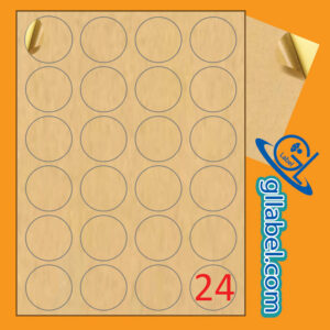ป้ายฉลากสติ๊กเกอร์กระดาษคราฟท์สีน้ำตาลวงกลมขนาด 45 มม.
