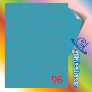 ป้ายฉลากสติ๊กเกอร์กระดาษสีฟ้าวงกลมขนาด 20 มม.