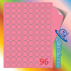 ป้ายฉลากสติ๊กเกอร์กระดาษสีบานเย็นวงกลมขนาด 20 มม.
