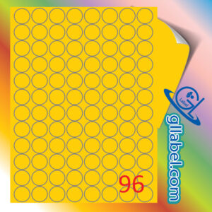 ป้ายฉลากสติ๊กเกอร์กระดาษสีเหลืองทองวงกลมขนาด 20 มม.