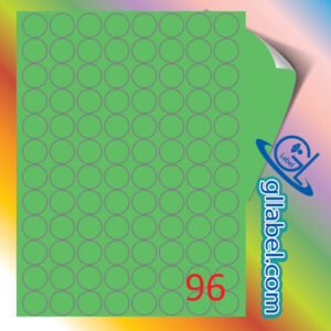 ป้ายฉลากสติ๊กเกอร์กระดาษสีเขียววงกลมขนาด 20 มม.