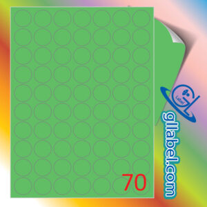 ป้ายฉลากสติ๊กเกอร์กระดาษสีเขียววงกลมขนาด 25 มม.