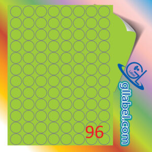 ป้ายฉลากสติ๊กเกอร์กระดาษสีเขียวตองอ่อนวงกลมขนาด 20 มม.