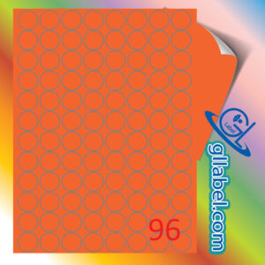 ป้ายฉลากสติ๊กเกอร์กระดาษสีส้มวงกลมขนาด 20 มม.