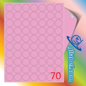 ป้ายฉลากสติ๊กเกอร์กระดาษสีชมพูวงกลมขนาด 25 มม.