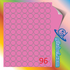 ป้ายฉลากสติ๊กเกอร์กระดาษสีม่วงวงกลมขนาด 20 มม.