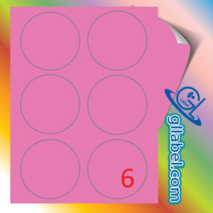 ป้ายฉลากสติ๊กเกอร์กระดาษสีม่วงวงกลมขนาด 75 มม.