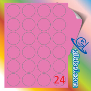 ป้ายฉลากสติ๊กเกอร์กระดาษสีม่วงวงกลมขนาด 45 มม.