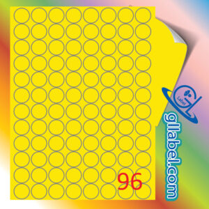 ป้ายฉลากสติ๊กเกอร์กระดาษสีเหลืองวงกลมขนาด 20 มม.