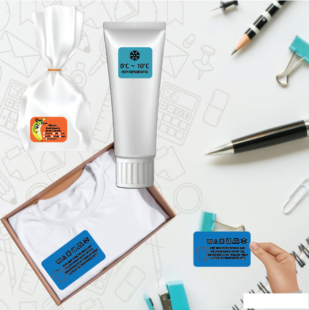 ป้ายฉลากสติ๊กเกอร์กระดาษสีฟ้าสี่เหลี่ยมมุมมนขนาด 90x190 มม. - Image 4