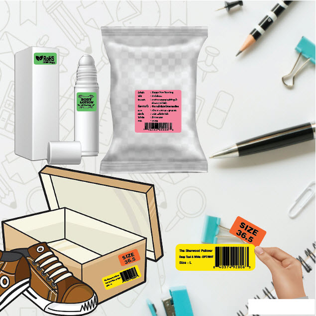 ป้ายฉลากสติ๊กเกอร์กระดาษสีฟ้าสี่เหลี่ยมมุมมนขนาด 90x190 มม. - Image 2