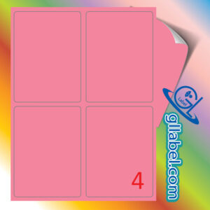 ป้ายฉลากสติ๊กเกอร์กระดาษสีบานเย็นสี่เหลี่ยมมุมมนขนาด 140x93 มม.