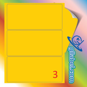 ป้ายฉลากสติ๊กเกอร์กระดาษสีเหลืองทองสี่เหลี่ยมมุมมนขนาด 90x190 มม.