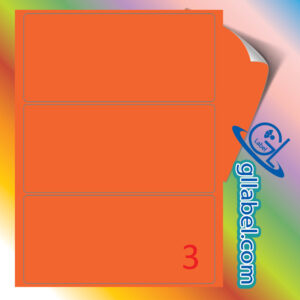 ป้ายฉลากสติ๊กเกอร์กระดาษสีส้มสี่เหลี่ยมมุมมนขนาด 90x190 มม.