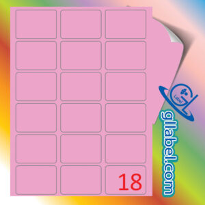 ป้ายฉลากสติ๊กเกอร์กระดาษสีชมพูสี่เหลี่ยมมุมมนขนาด 45x62 มม.