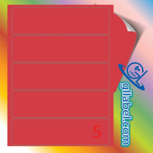 ป้ายฉลากสติ๊กเกอร์กระดาษสีแดงสี่เหลี่ยมมุมมนขนาด 55x190 มม.