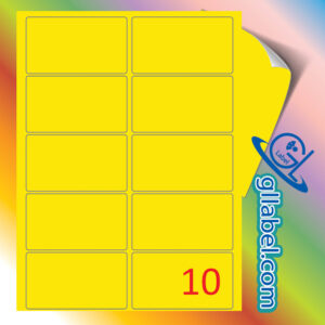 ป้ายฉลากสติ๊กเกอร์กระดาษสีเหลืองสี่เหลี่ยมมุมมนขนาด 55x93 มม.