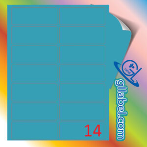 ป้ายฉลากสติ๊กเกอร์กระดาษสีฟ้าสี่เหลี่ยมมุมมนขนาด 38x93 มม.