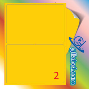 ป้ายฉลากสติ๊กเกอร์กระดาษสีเหลืองทองสี่เหลี่ยมมุมมนขนาด 140x190 มม.