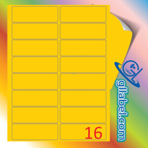 ป้ายฉลากสติ๊กเกอร์กระดาษสีเหลืองทองสี่เหลี่ยมมุมมนขนาด 33x93 มม.