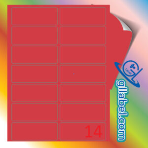 ป้ายฉลากสติ๊กเกอร์กระดาษสีแดงสี่เหลี่ยมมุมมนขนาด 38x93 มม.