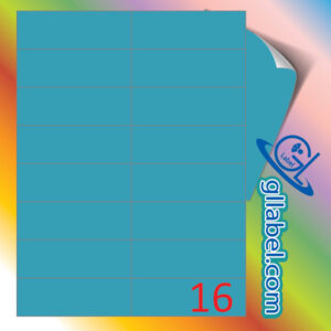 ป้ายฉลากสติ๊กเกอร์กระดาษสีฟ้าสี่เหลี่ยมมุมตรงขนาด 37x105 มม.