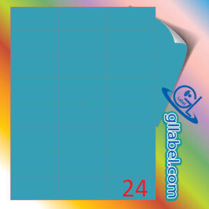 ป้ายฉลากสติ๊กเกอร์กระดาษสีฟ้าสี่เหลี่ยมมุมตรงขนาด 37x70 มม.