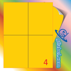 ป้ายฉลากสติ๊กเกอร์กระดาษสีเหลืองทองสี่เหลี่ยมมุมตรงขนาด 148x105มม.