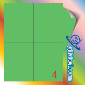 ป้ายฉลากสติ๊กเกอร์กระดาษสีเขียวสี่เหลี่ยมมุมตรงขนาด 148x105มม.