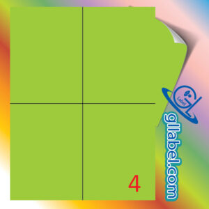ป้ายฉลากสติ๊กเกอร์กระดาษสีเขียวตองอ่อนสี่เหลี่ยมมุมตรงขนาด 148x105มม.